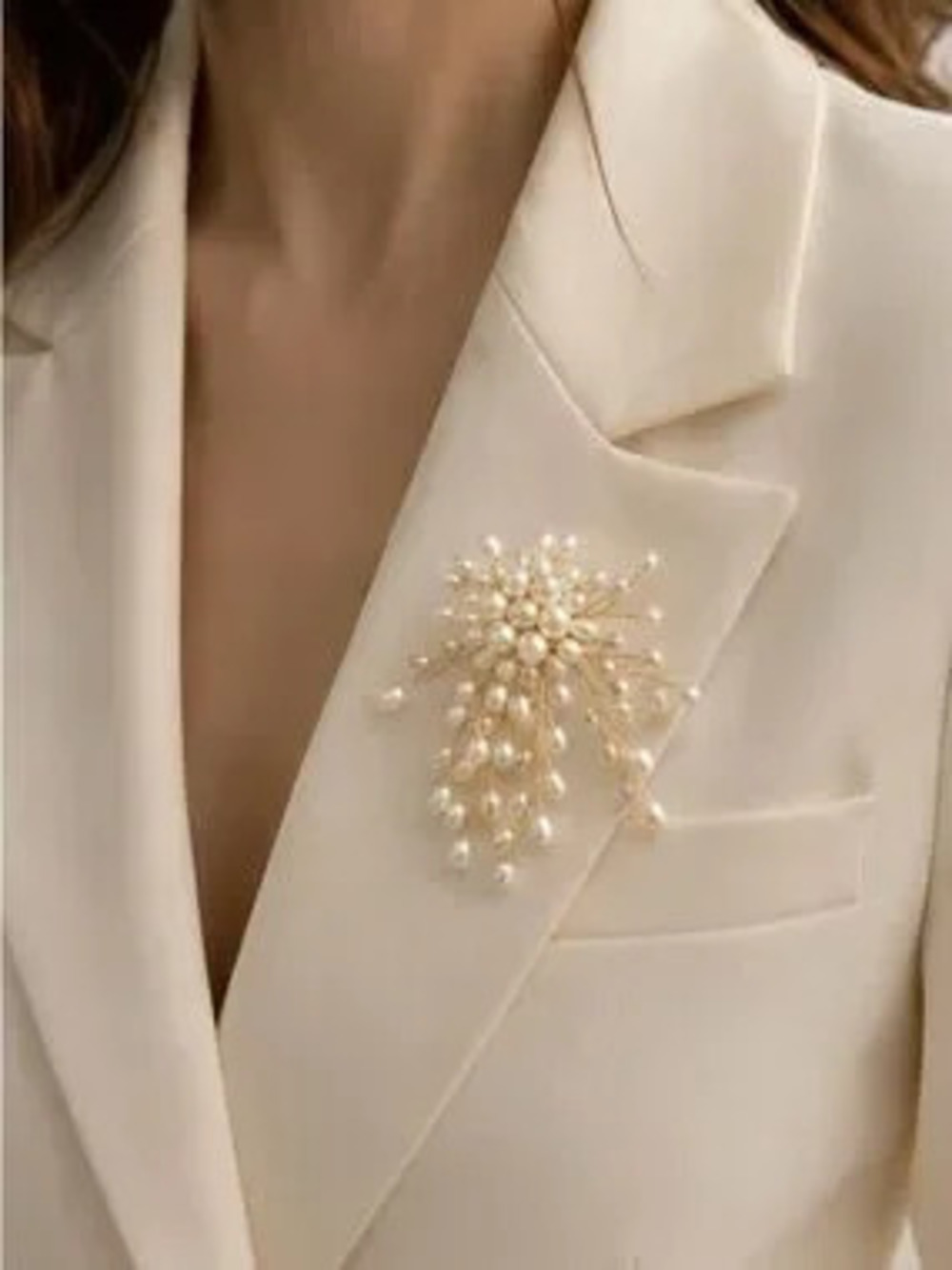 Handmade Pearl Starburst Artisan Brooch